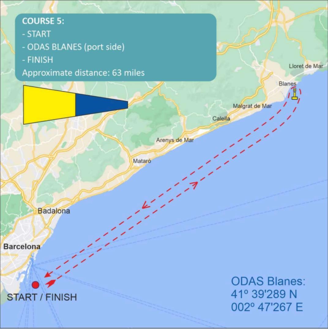 Course for the Short Offshore Race - ORC DH Worlds 2023 in Barcelona