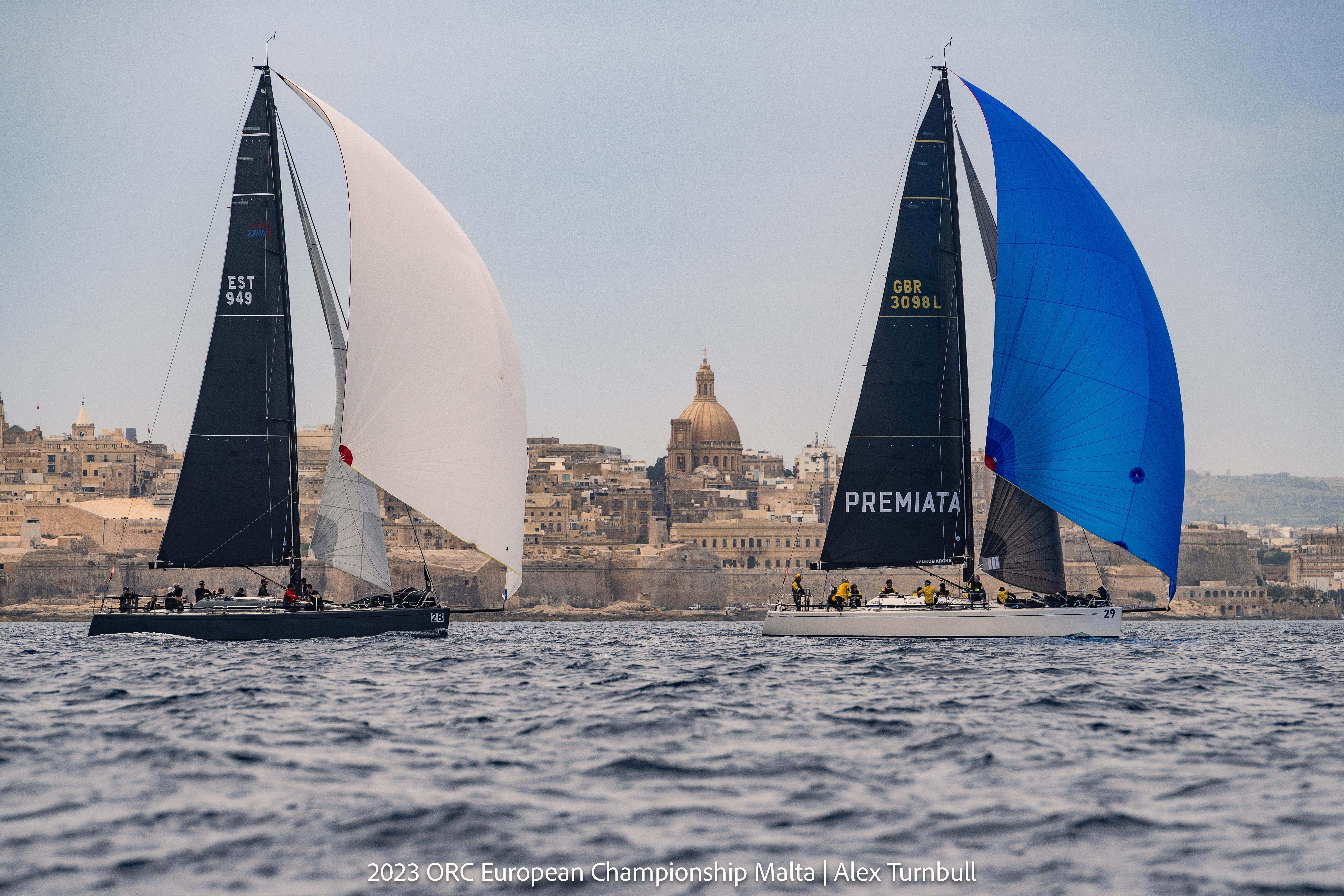 Katariina II (EST) and Be Wild (ITA) - Short Offshore Race, 2023 ORC Europeans Malta