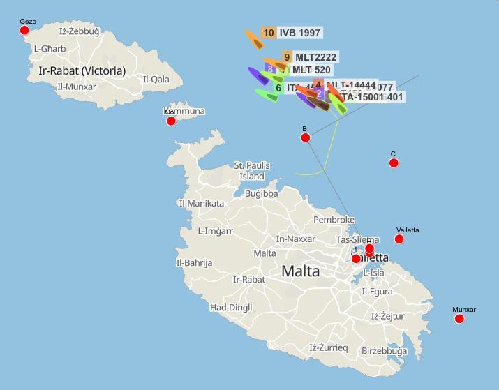Short Offshore Race Course for Class A - 2023 ORC Europeans Malta