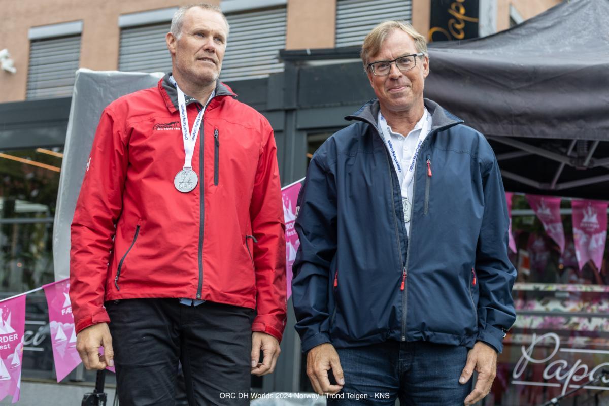 Lars Bergkvist & Anders Dahlsjo, Silver medallists in Class C at the 2024 ORC DH Worlds in Norway aboard CONSENSUS (Farr 30) © KNS | Trond Teigen