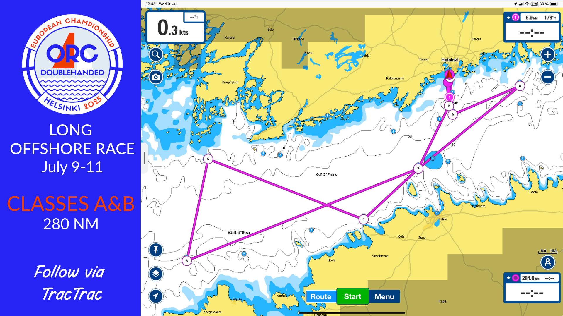 Long Offshore Race Course Classes a & B - Garmin ORC DH European Championship Helsinki 2025