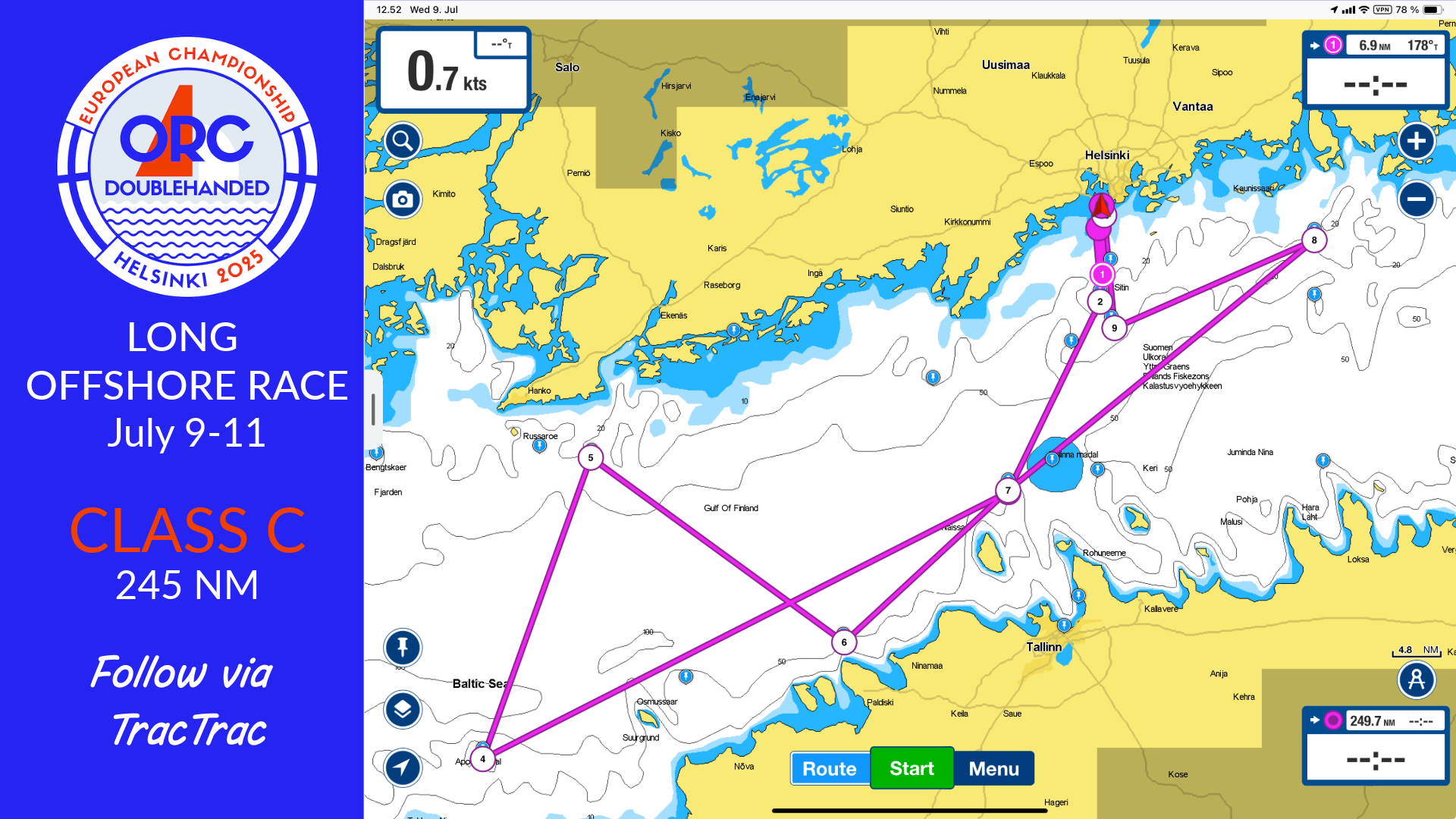 Long Offshore Race Course Class C - Garmin ORC DH European Championship Helsinki 2025