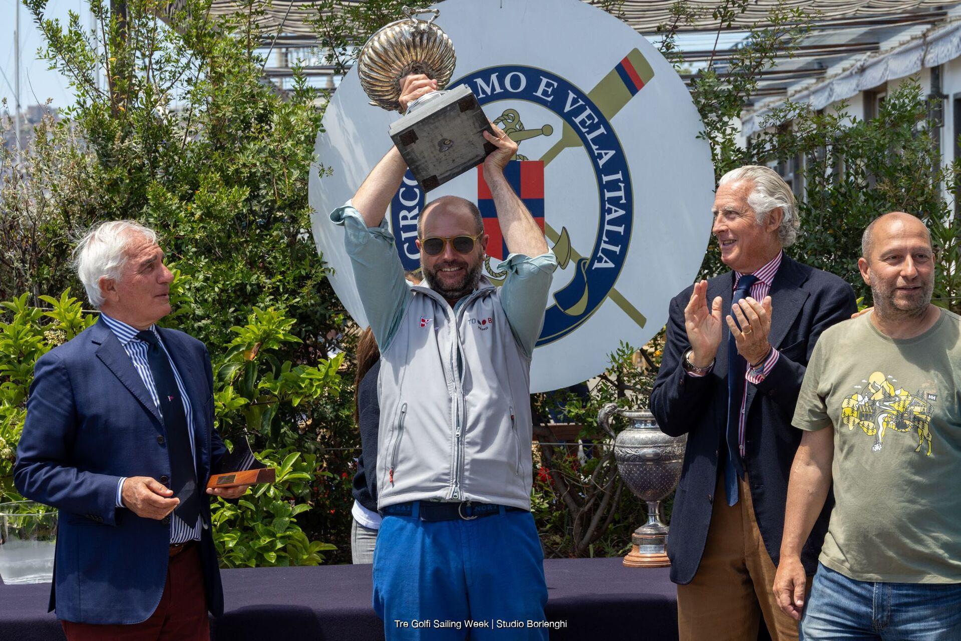 Stefano Rusconi with the Yacht Club Italiano trophy