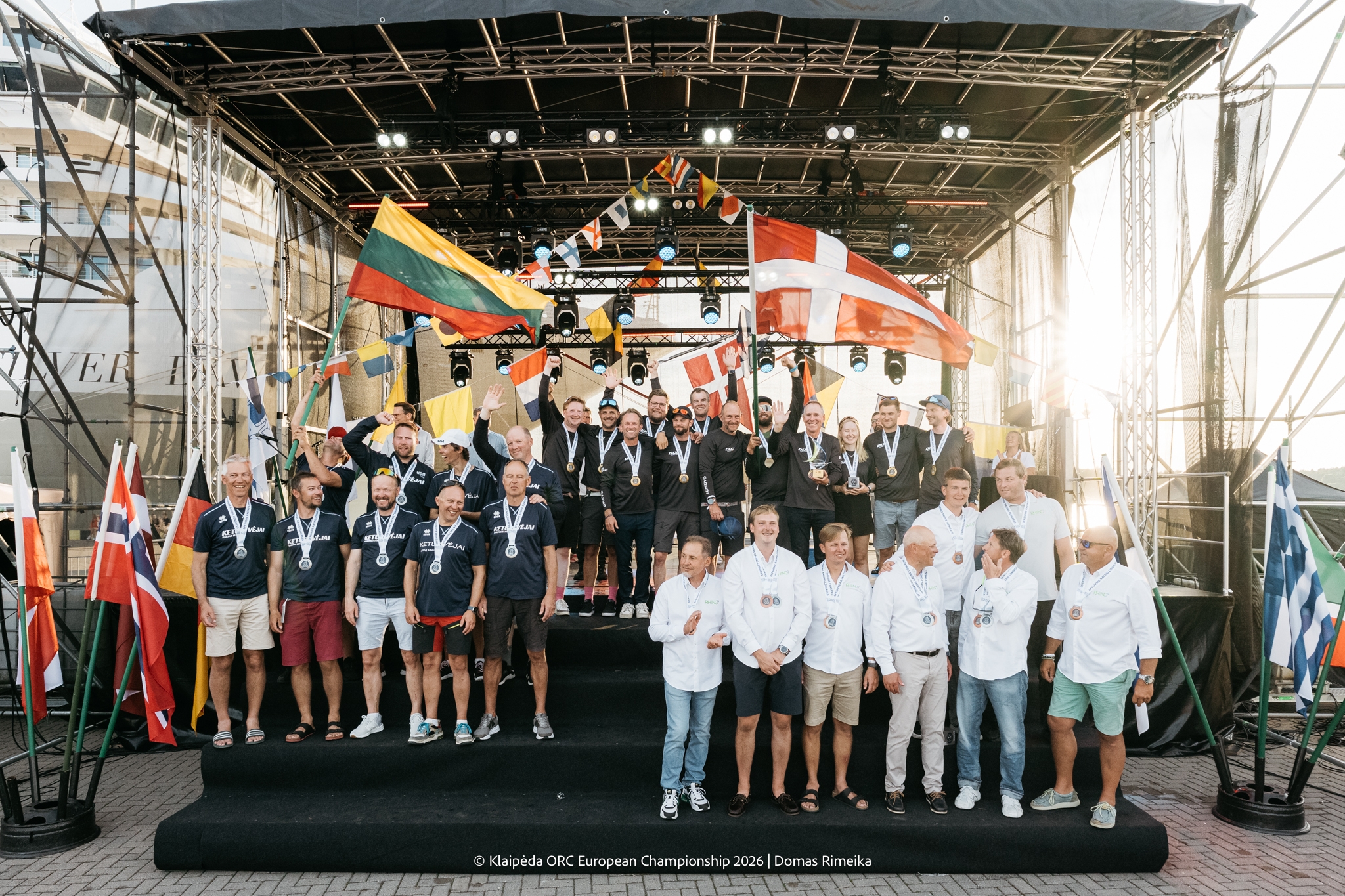 ORC Class AB podium - Klaipėda ORC European Championship 2026, Lithuania © Domas Rimeika