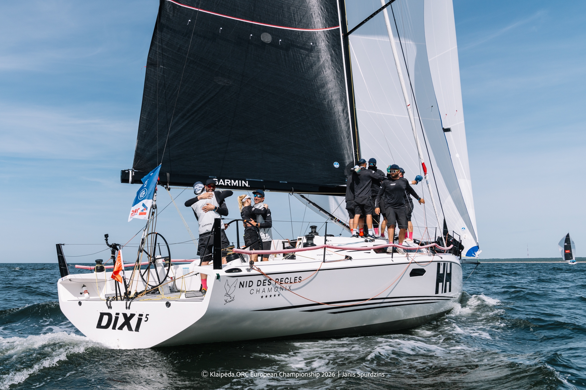 XR-41 DIXI 5 team by Erik Stannow (DEN) celebrating the ORC Class AB victory - Klaipėda ORC European Championship 2026, Lithuania © Janis Spurdzins