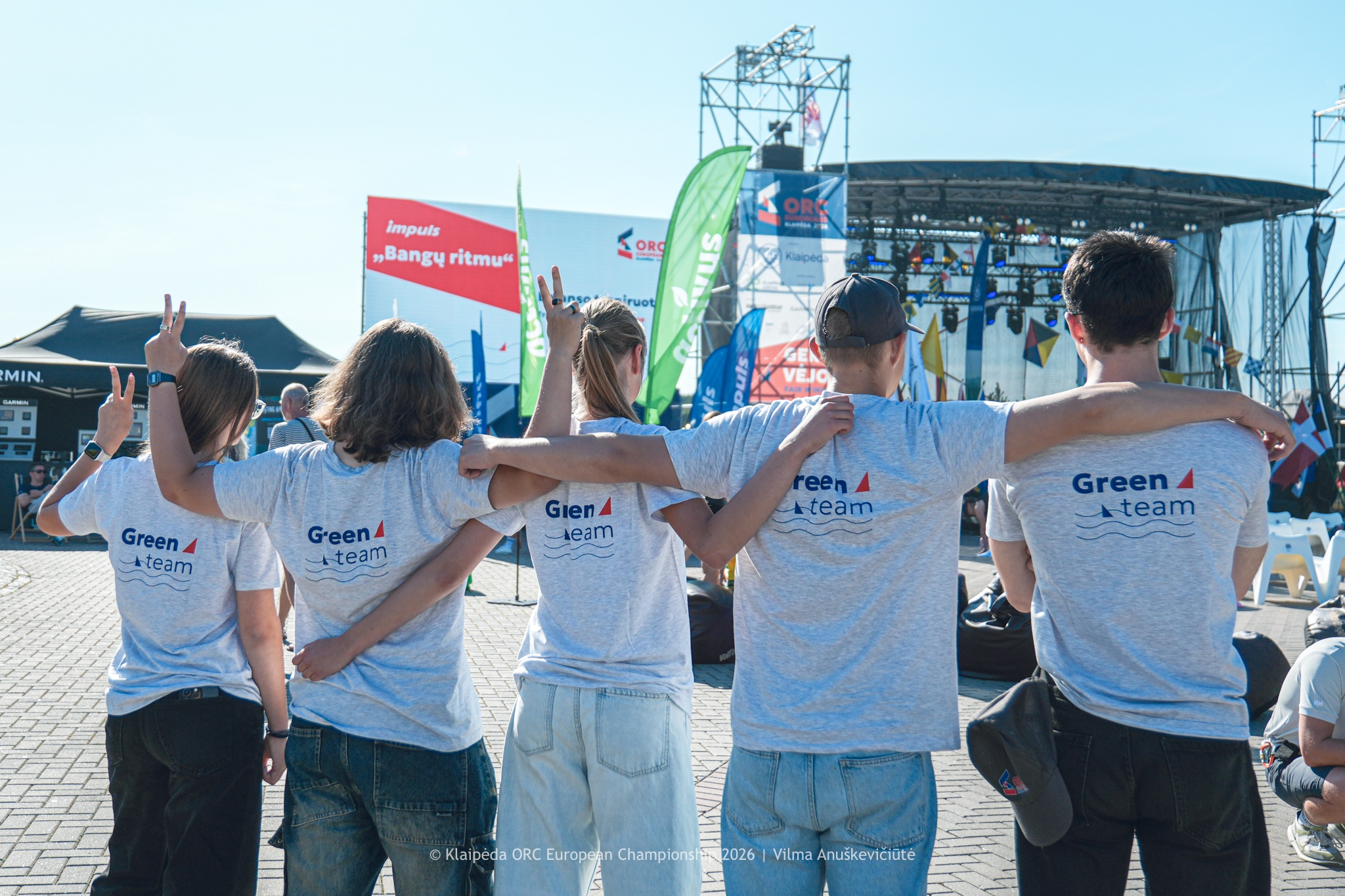 A dedicated Green Team operated throughout the Championship, serving as sustainability ambassadors  who helped participants, visitors and suppliers follow the event’s sustainability principles in practice. - Klaipėda ORC European Championship 2026, Lithuania © Vilma Anuškevičiūtė