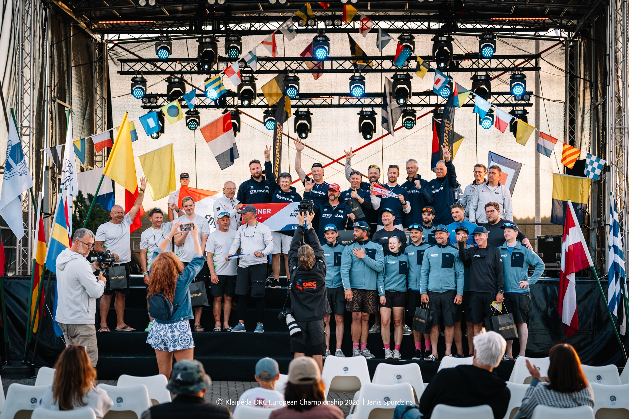 Premiación de la etapa Volfas Engelman - Ganadores de la Clase AB ORC - Campeonato Europeo ORC de Klaipėda 2026, Lituania © Domas Rimeika