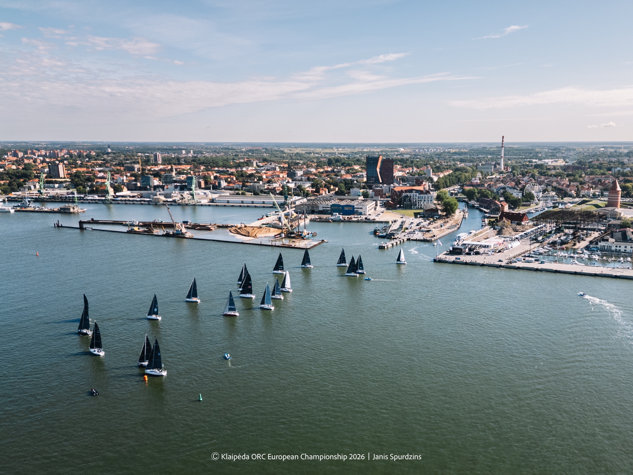 Race start near the Klaipėda Cruise Ship Terminal - Klaipėda ORC European Championship 2026, Lithuania © Janis Spurdzins