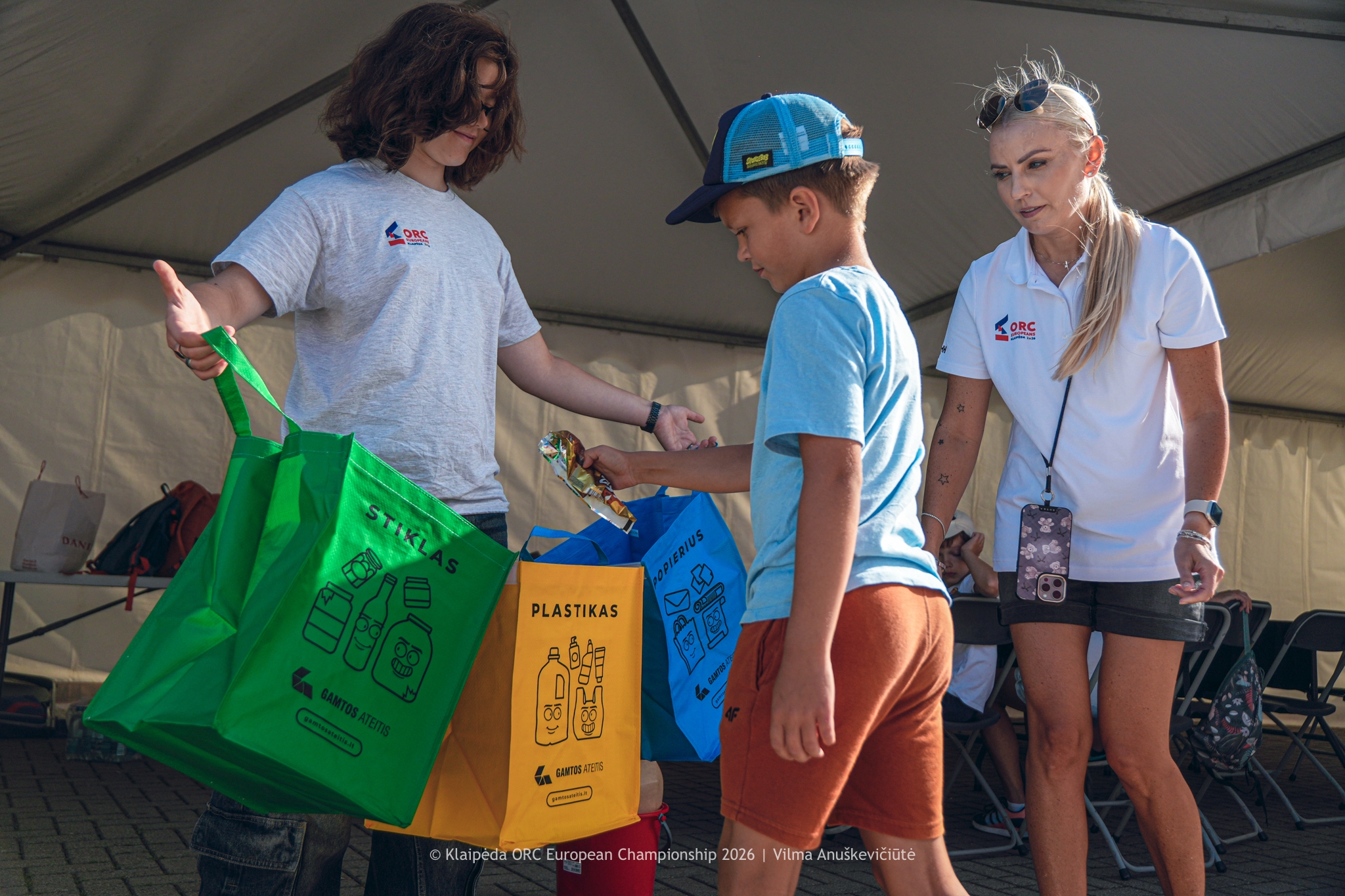 A clear and easily accessible waste sorting infrastructure was established throughout the  Championship venue. - Klaipėda ORC European Championship 2026, Lithuania © Vilma Anuškevičiūtė