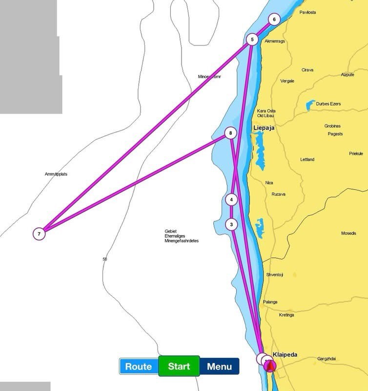 ORC Class AB course for the Long Offshore Race - Klaipeda Port Leg - Klaipėda ORC European Championship 2026,
