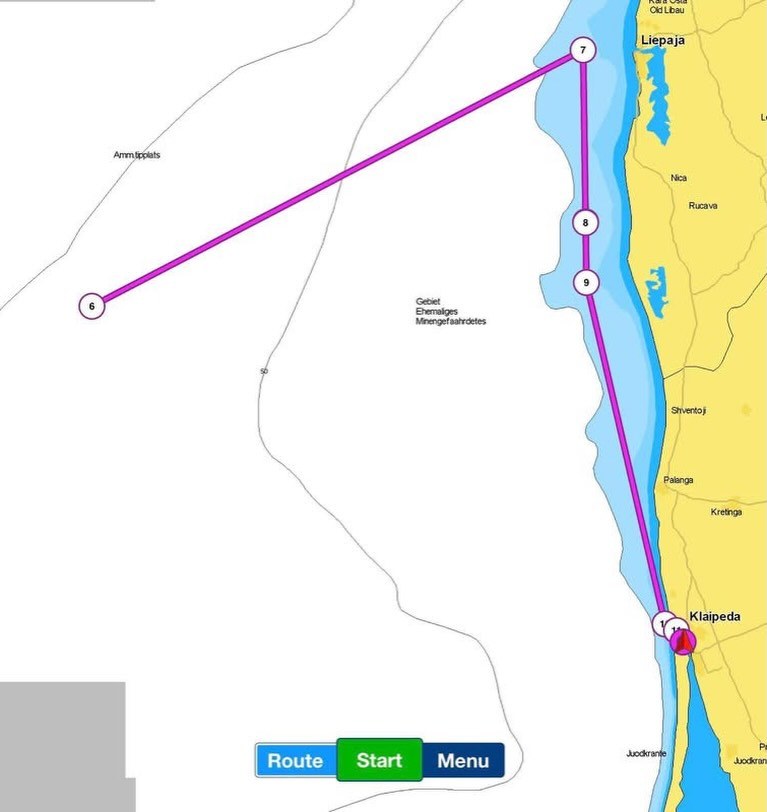 ORC Class C course for the Long Offshore Race - Klaipeda Port Leg - Klaipėda ORC European Championship 2026,