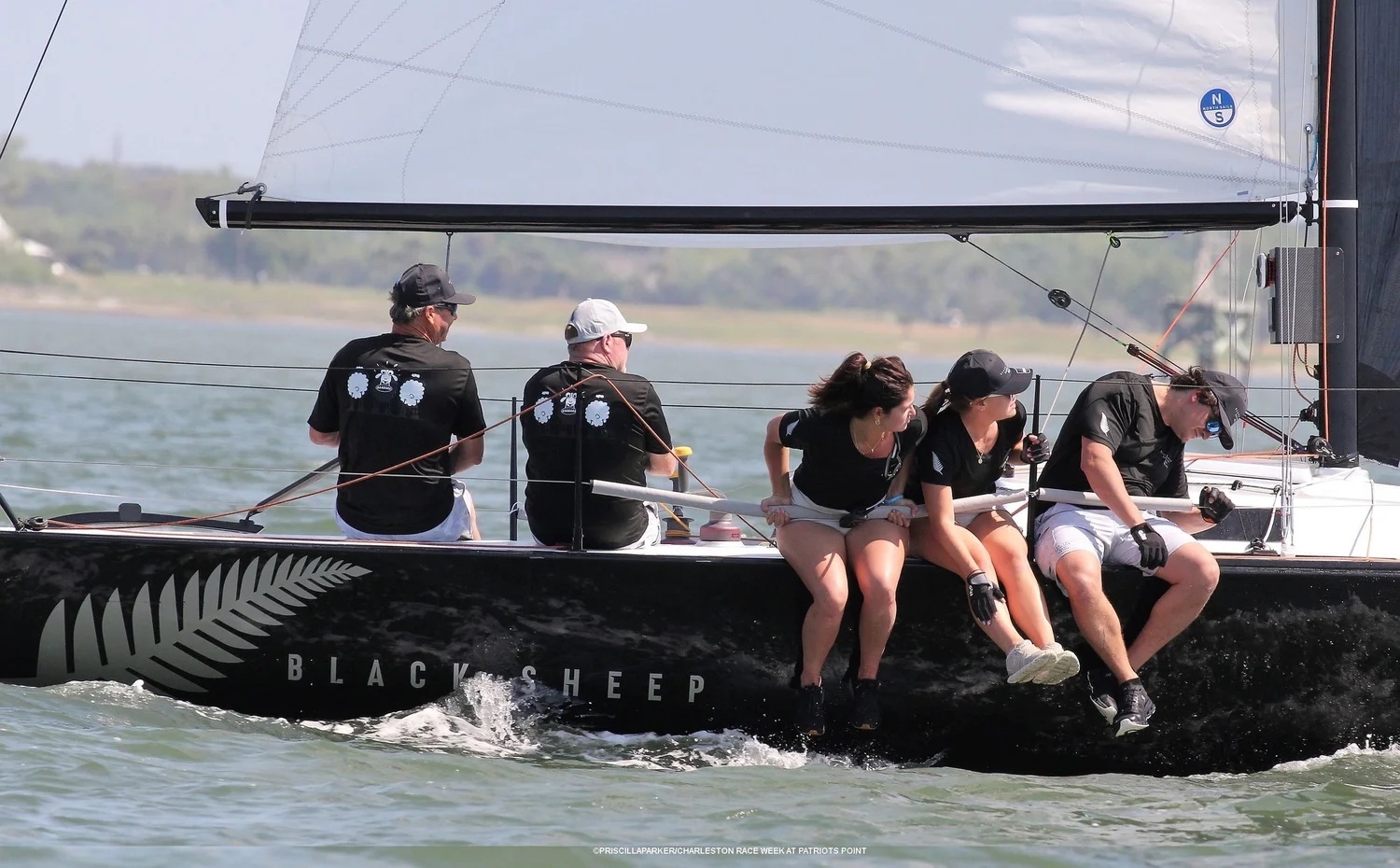 Mike Beasley’s J/80 BLACK SHEEP - Charleston Race Week 2026 at Patriots Point © Priscilla Parker