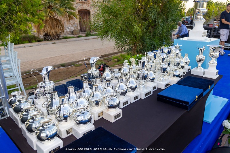 An impressive show of perpetual and keeper trophies awaiting the Awards - in all 49 were awarded to teams competing this year