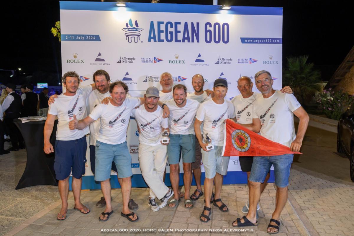 Maks Vrecko and his team on KARPO IDRIJA (SLO) show their enthusiasm at winning the ORC Two class