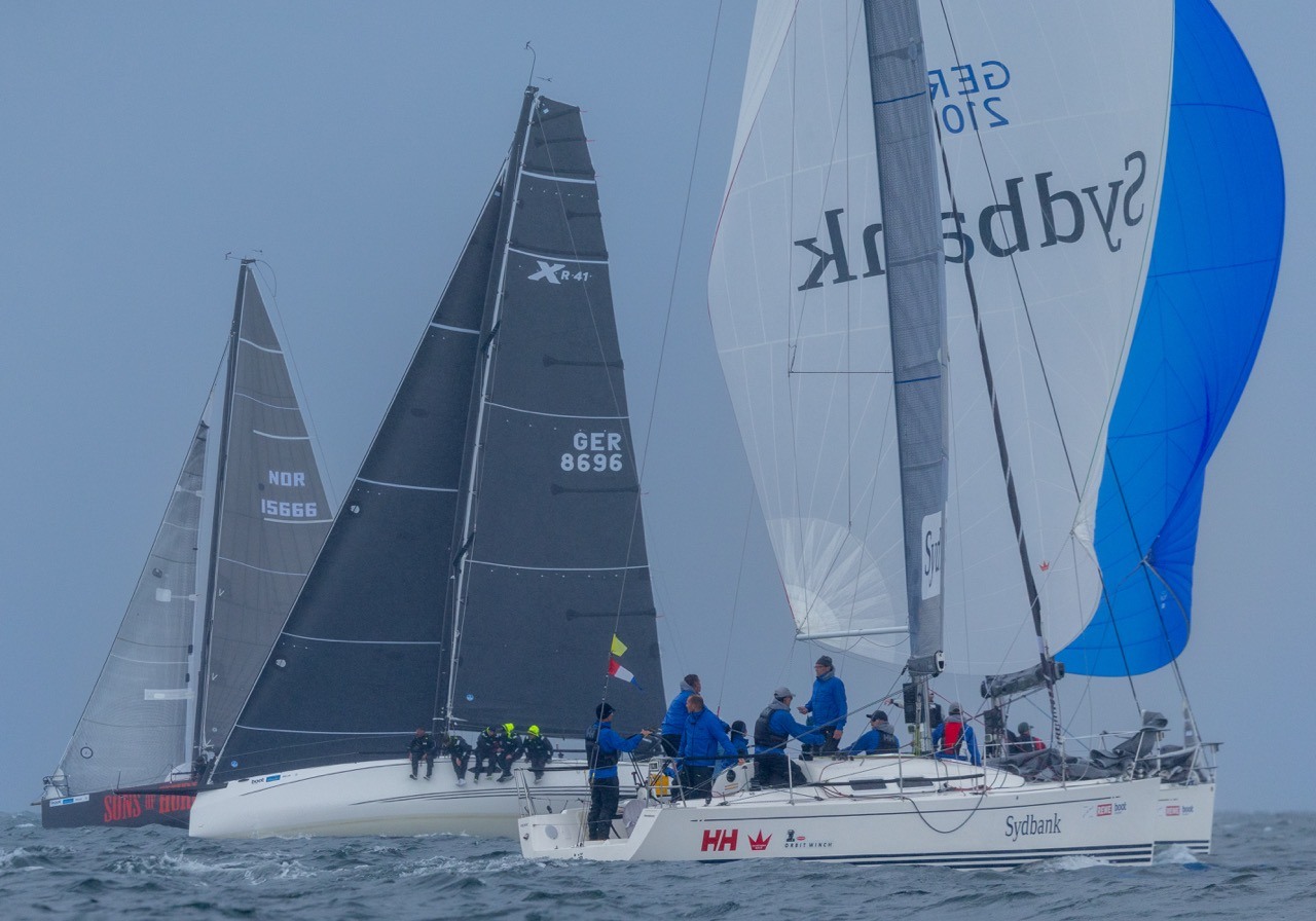 Torsten Bastiansen and his “Sydbank” crew secured the ORC C/D title on the final day of the Inshore IDM in sea sailing. Photo: Felix Diemer/Kieler Woche