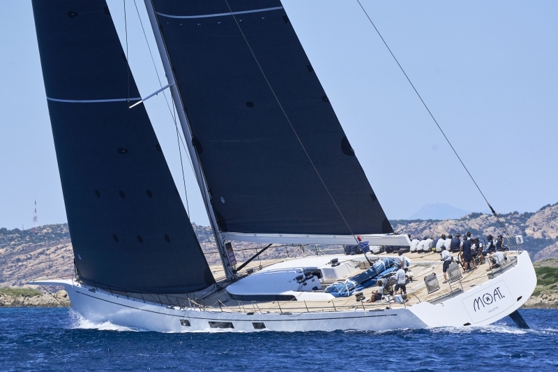 The Swan 115 Moat, winner in the Blue class, Giorgio Armani Superyacht Regatta 2026. Photo credits: YCCS/Studio Borlenghi