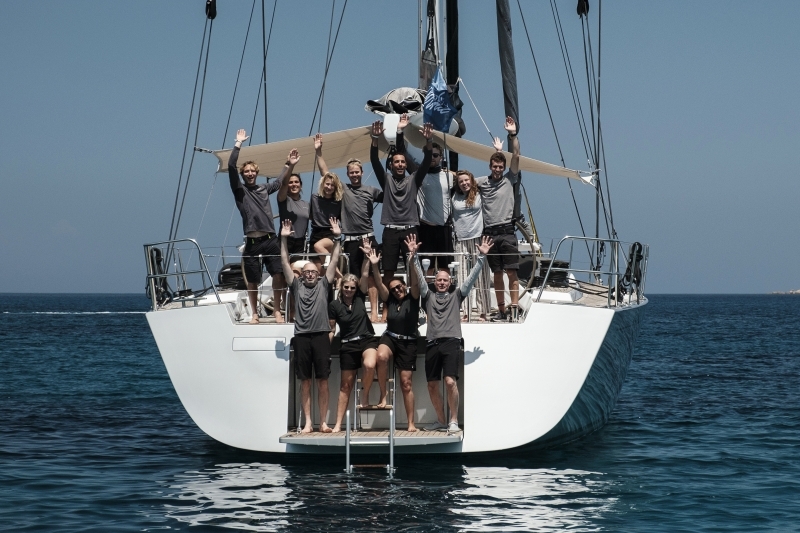 The team of the SW94 Aragon at the Southern Wind Rendez-vous, Giorgio Armani Superyacht Regatta 2023