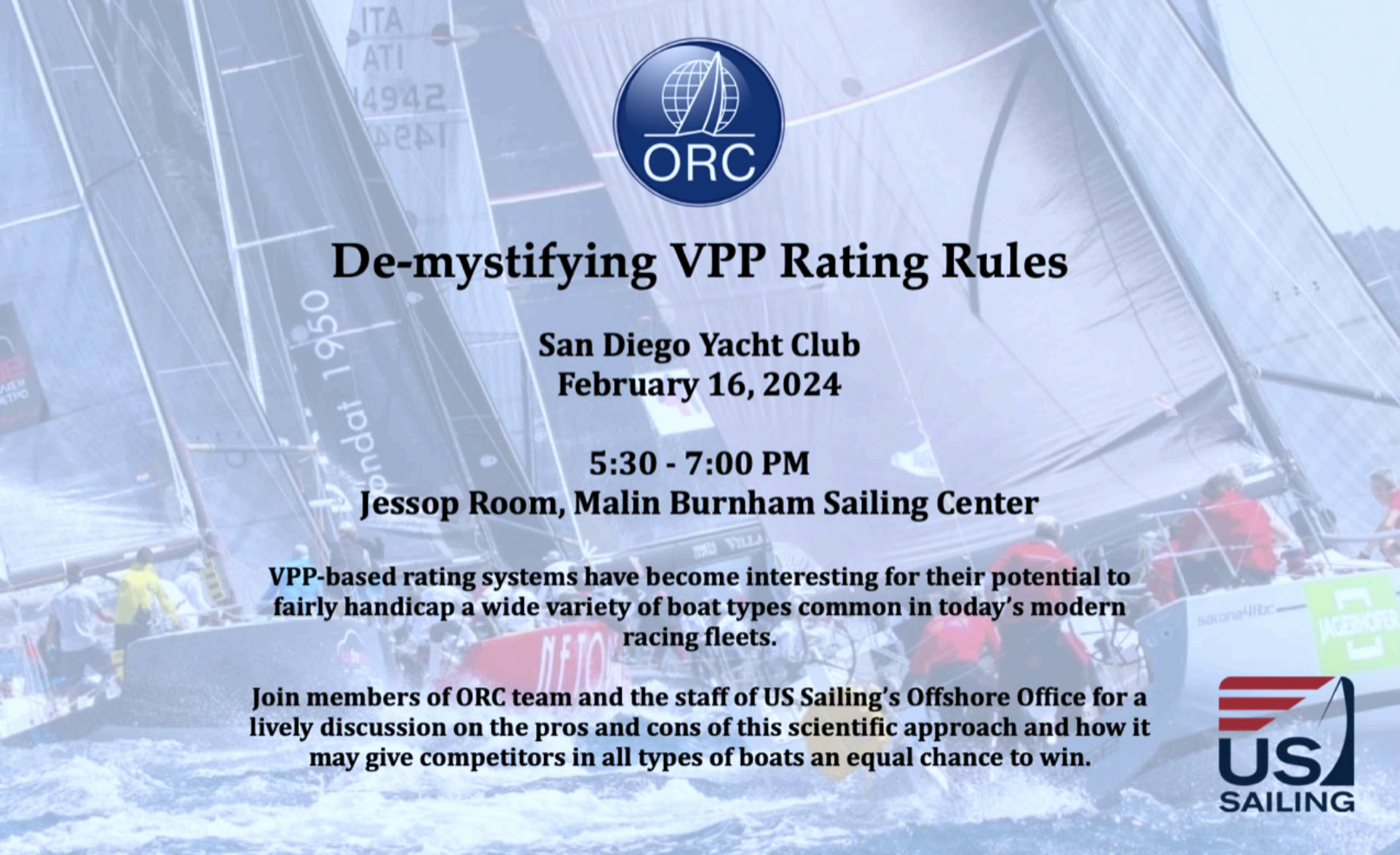ORC presentation at Sand Diego Yacht Club - February 16, 2024